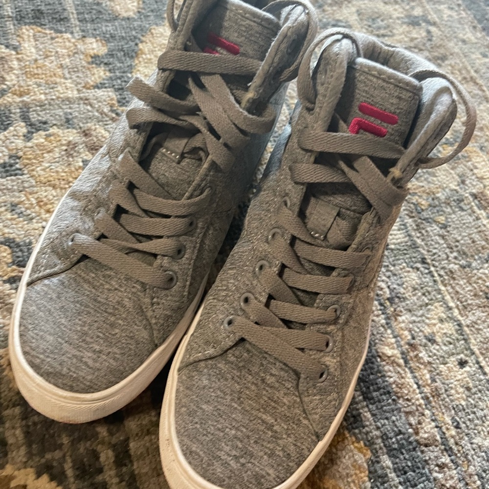 Super cute Fila grey and hot pink high top shoes
